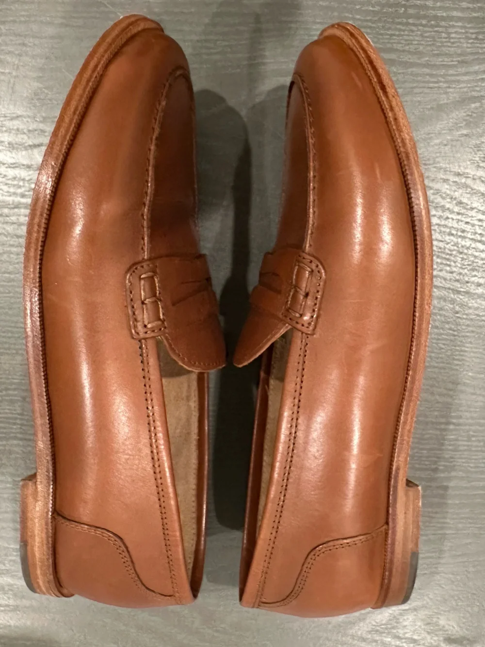 J.Crew Ryan Leather Penny Loafers Cognac Brown Women’s Size 7.5
